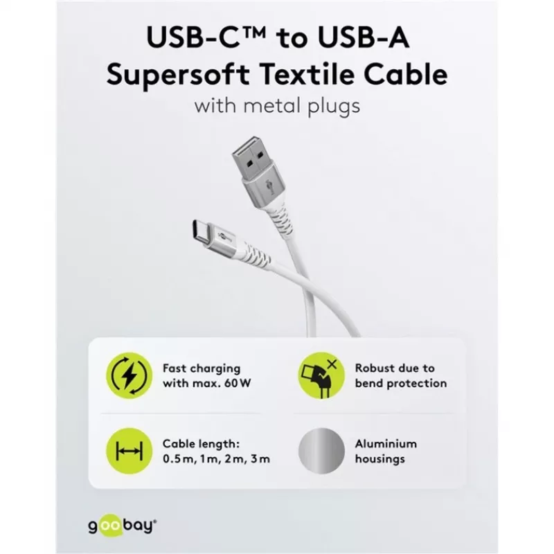 Goobay 74530 USB-kaapeli valkoinen