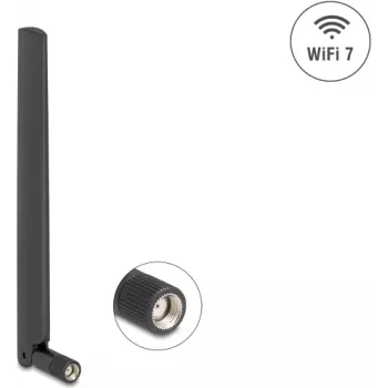 Ympärisäteilevä verkkoantenni DELOCK 81452 RP-SMA, 4,4 dBi, 2,4–7,125 GHz, 169,7 mm