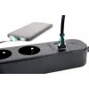 Jatkojohto GEMBIRD TSL-PS-F4U-02 4 PL-pistorasialla ja USB-laturilla, musta
