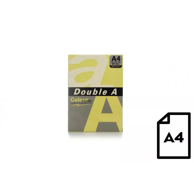 Värillinen paperi Double A, 80g, A4, 500 arkkia, Butter