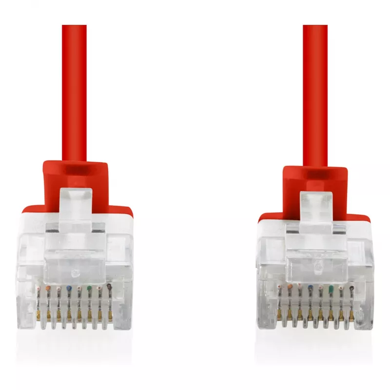 Verkkopatchkaapeli DIGITUS CAT6 U-UTP ohut, 1,5 m, punainen, 10 kpl:n pakkaus