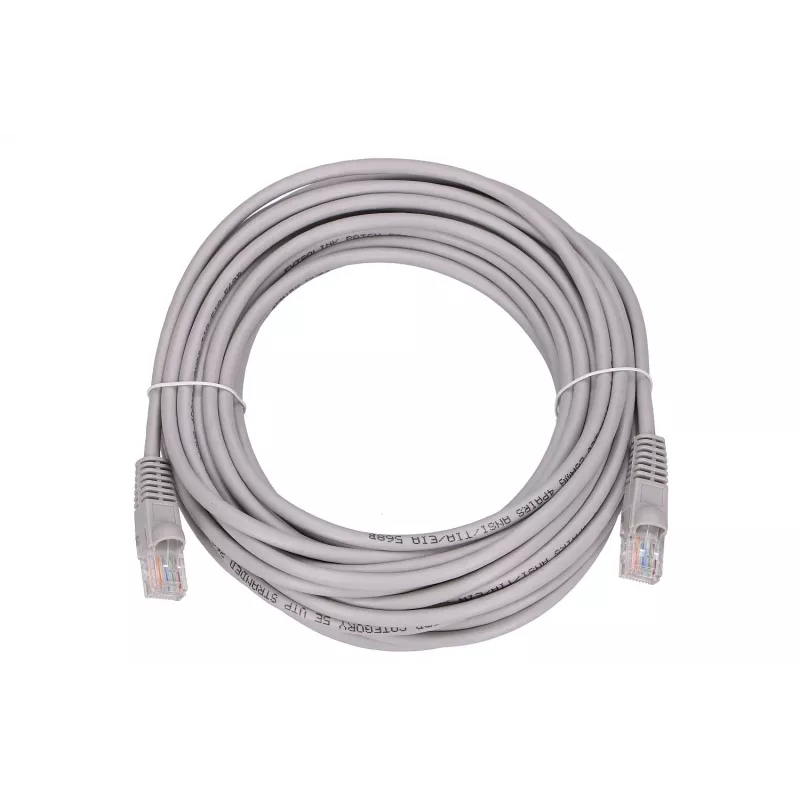 Ethernet-patchkaapeli Extralink Cat 5e UTP, 10 m, RJ-45–RJ-45, harmaa
