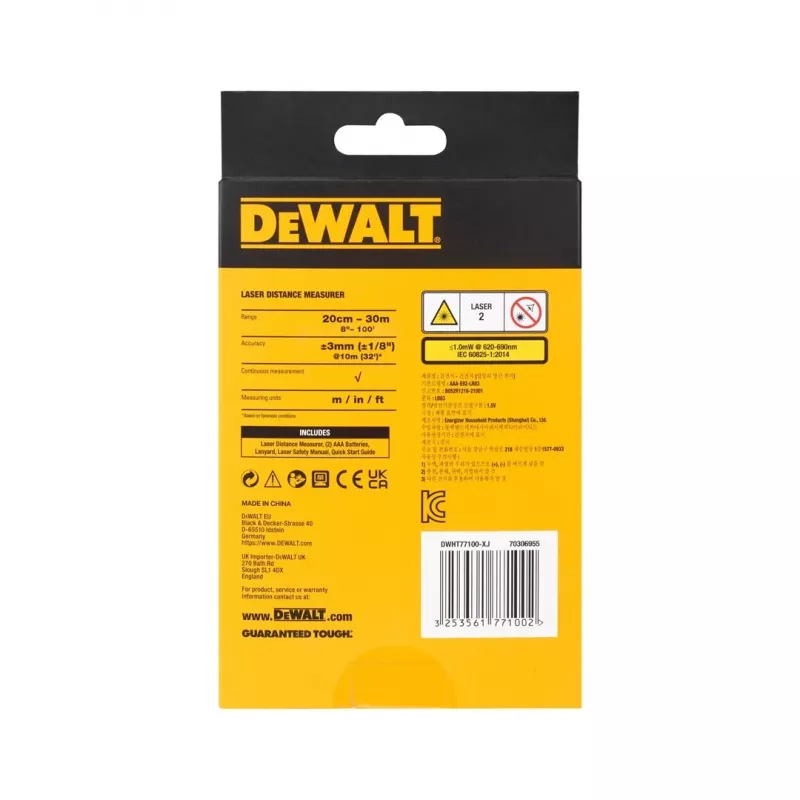 DeWALT DWHT77100-XJ etäisyysmittari