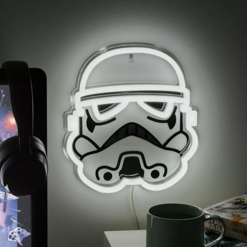 Seinälle asennettava LED-neonvalo Paladone Stormtrooper malli PP14595SWVN, koristeellinen Star Wars-valaistus