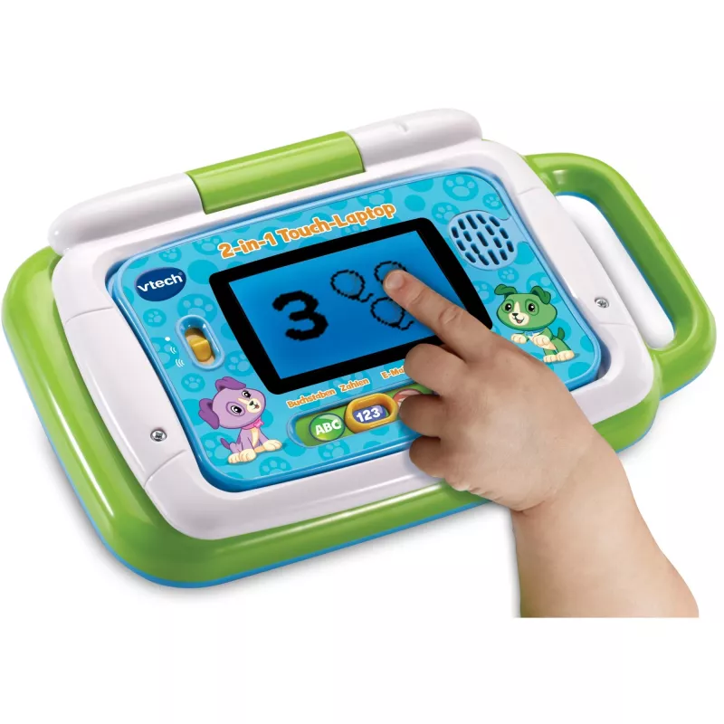 VTech 2-in-1 kosketusnäyttöinen oppimistietokone, vihreä/sininen
