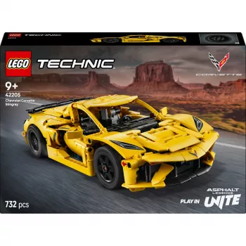 LEGO Technic Corvette Stingray 42205 2-in-1 avo- ja coupé-malli, 732 osaa, 80×270×140 mm