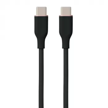 Silikonikaapeli USB Type-C - Type-C, 60 W (musta, 3 m)