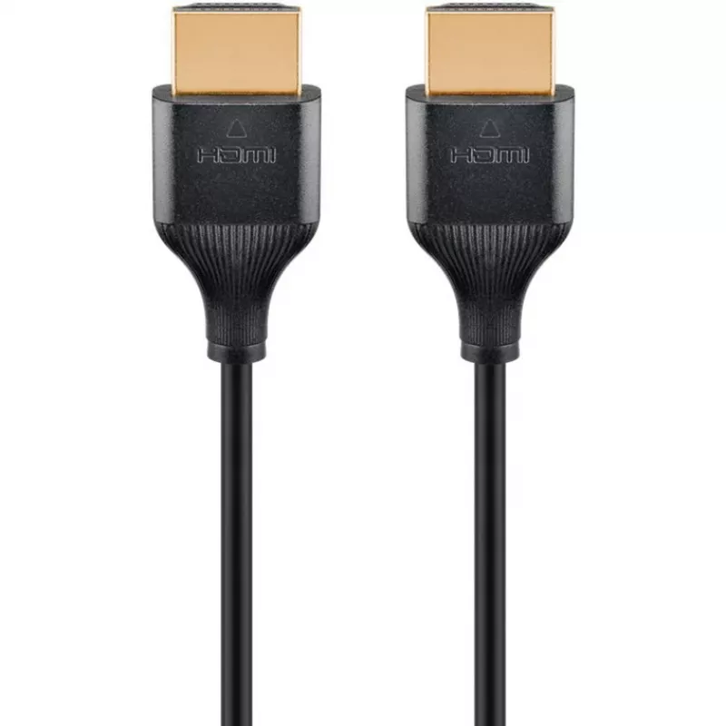 Goobay 75298 Slim Ultra High Speed -HDMI-kaapeli Ethernetillä, 8K@60Hz, HDMI 2.1, uros–uros, 1 m, musta