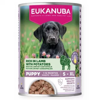 EUKANUBA Puppy märkäruoka koirille 400 g - Adult Puppy Formula, lammas ja peruna