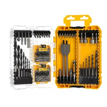 DeWalt sarja, jossa 100 Pozidriv-ruuvia – kiinnityssarja, lajitellut koot puu- ja metallisovelluksiin