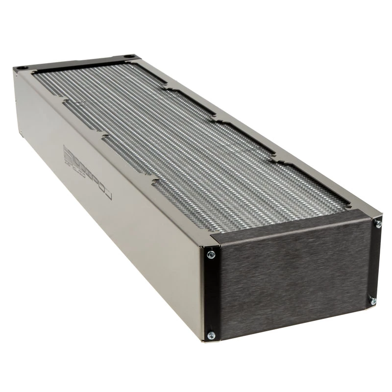 Jäähdytin Aqua-Computer airplex radical 4/480 — alumiini/kupari/ruostumaton teräs, 520×140×73 mm