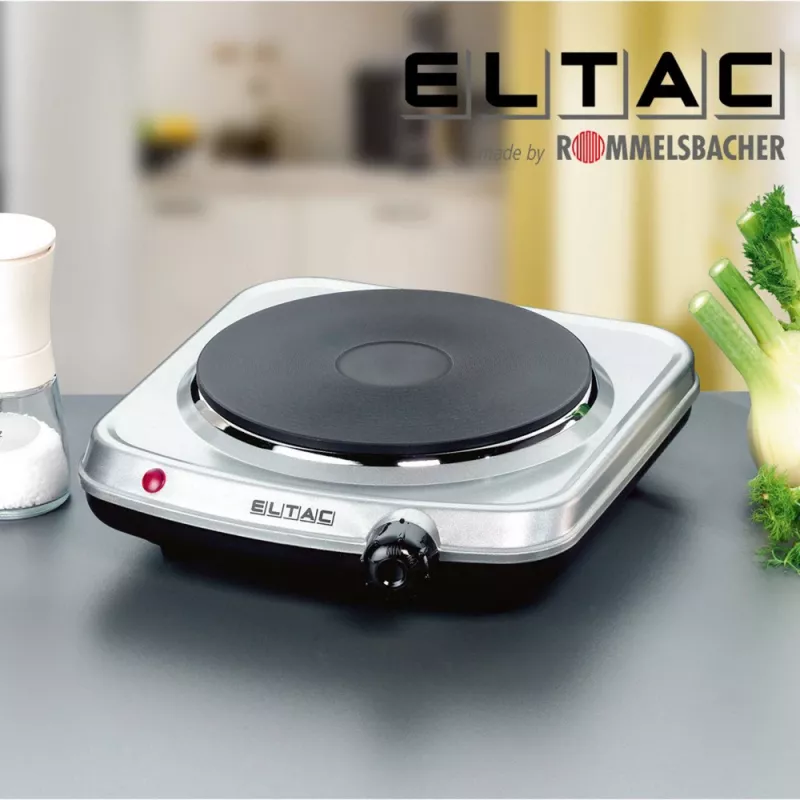Rommelsbacher ELTAC EK 18 yksilevyinen keittolevy, 1500 W, Ø 18 cm, hopea/musta