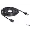 USB-kaapeli DeLOCK EASY-USB 2.0-A - USB 2.0 Micro-B 3 m