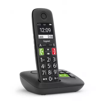 Gigaset E290A Analoginen/DECT-puhelin numeronäytöllä Musta