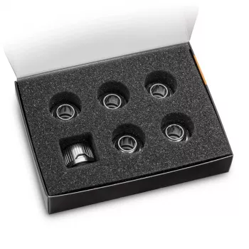 EK Water Blocks EK-Quantum Torque HDC 12 liitin 6-pakkaus, G1/4, hopea