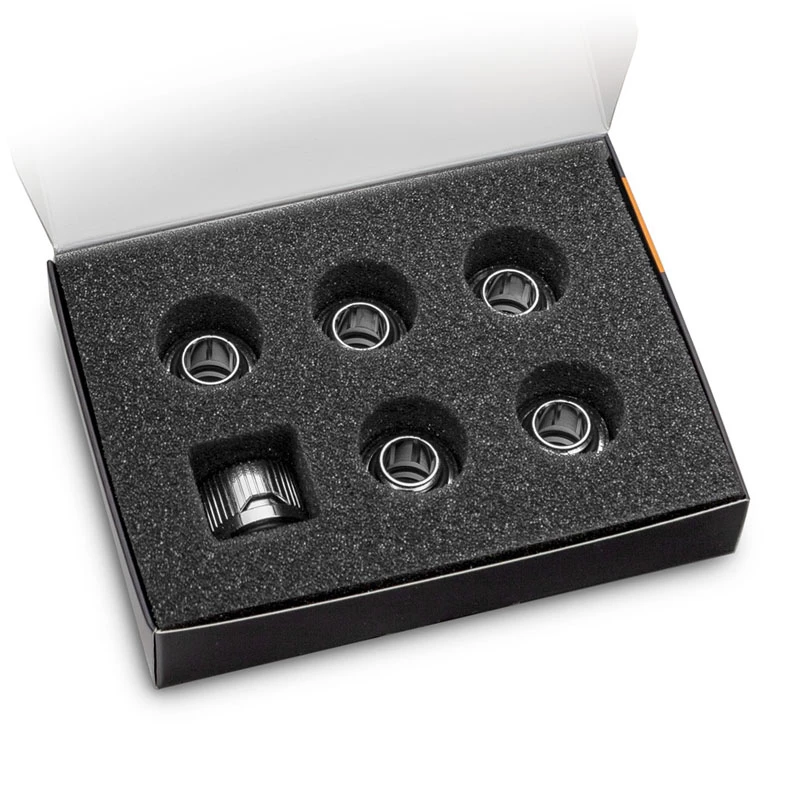 EK Water Blocks EK-Quantum Torque HDC 12 liitin 6-pakkaus, G1/4, hopea