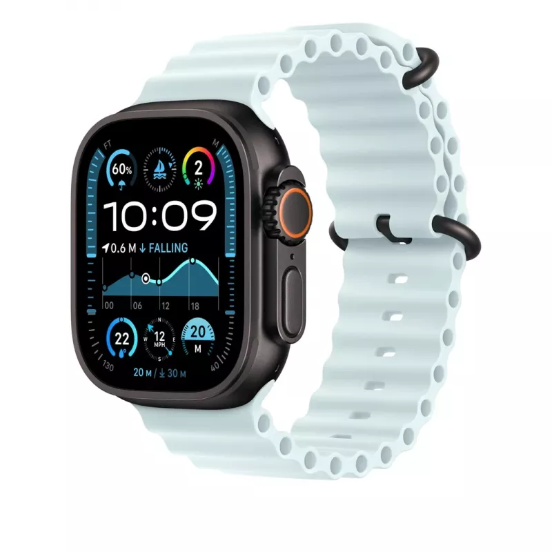 Apple 49mm Ice Blue Ocean -ranneke – musta titaaniviimeistely