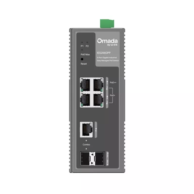 TP-Link IES206GPP verkkokytkin hallittava Gigabit Ethernet (10/100/1000) Power over Ethernet (PoE) musta