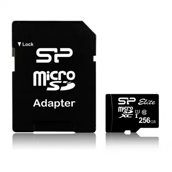 MicroSDXC-muistikortti Silicon Power Elite 256 GB UHS-I Class 10 U1 85 MB/s SD-sovittimella