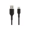 Punottu USB-C - USB-A -kaapeli 3 m musta