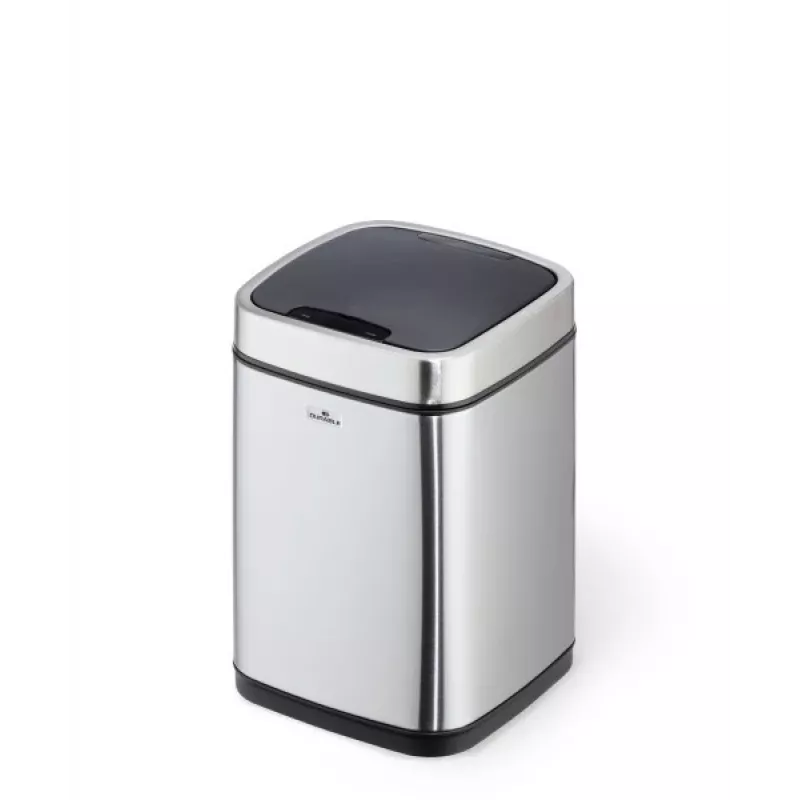 Roskakori Durable NO TOUCH 6L suorakaiteen muotoinen ruostumaton teräs hopea musta