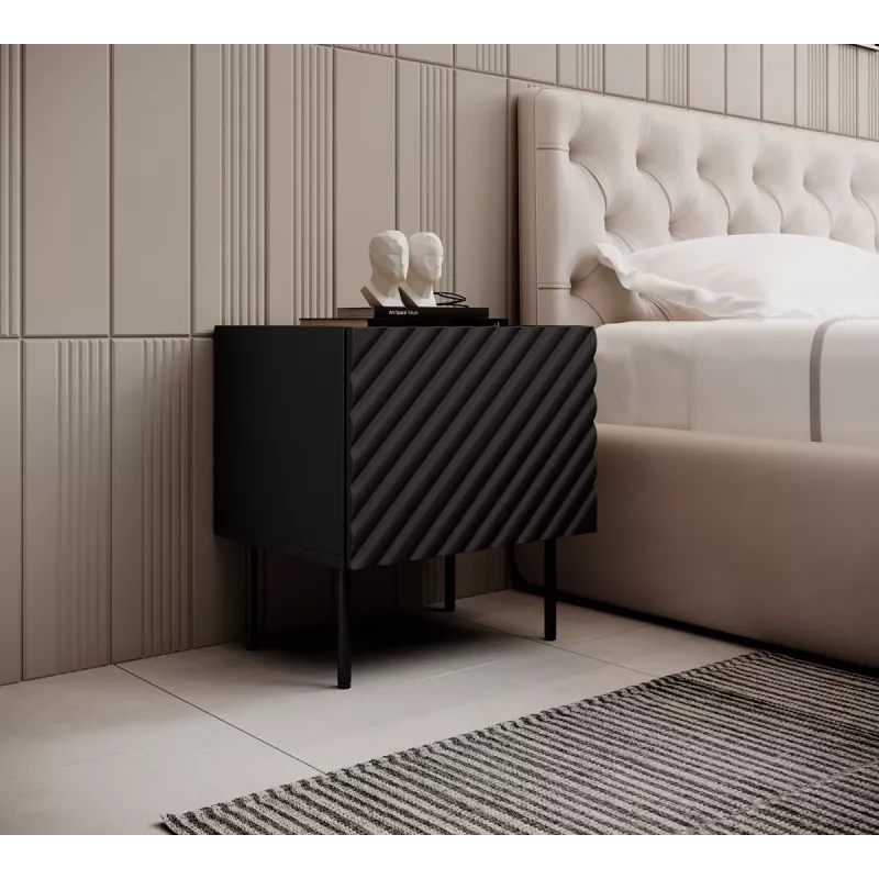 Yöpöytä Cama ONDA 50x40x54 cm musta MDF/lastulevy 2 kpl:n sarja