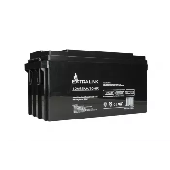 Suljettu lyijyakku Extralink Akkumulator AGM 12V 65Ah, VRLA, musta, 1 kpl