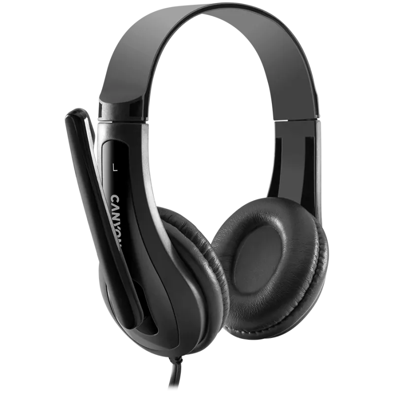 CANYON PC-kuulokemikrofoni HSC-1 PC Mic Flat 2m musta