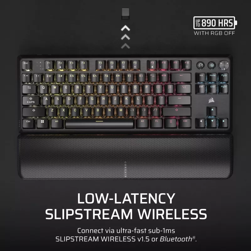 Corsair K70 CORE TKL näppäimistö Gaming USB + RF Wireless + Bluetooth QWERTZ saksa musta