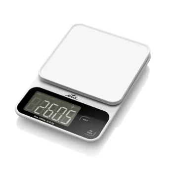 Elektroninen keittiövaaka ETA POPI valkoinen — max. 5 kg, tarkkuus 1 g, LCD-näyttö, AAA-paristot