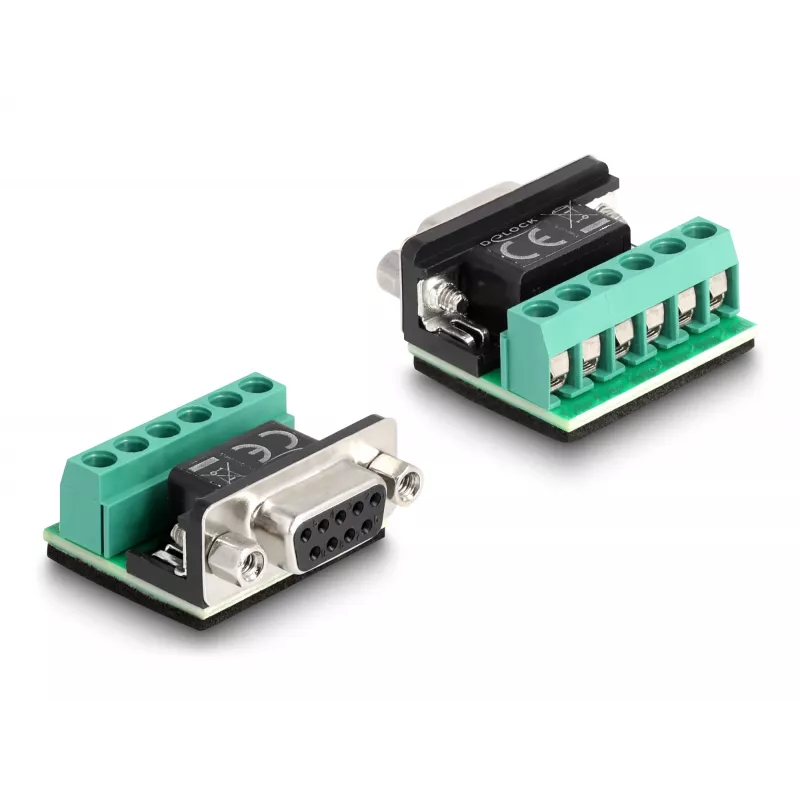 DeLOCK 63465 USB 2.0 Type-A - sarja RS-422/485 -sovitin, 6-napainen liitinlohko, 1,8 m, musta/läpinäkyvä