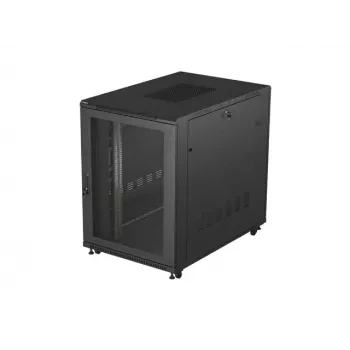 Lanberg pystykaappi teline 19 inch 22U 800x1200mm, asennukseen, musta, rei'itetty ovi
