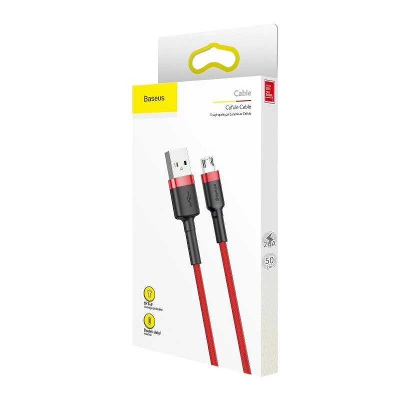 USB-kaapeli Baseus CAMKLF-C09 2m USB A - Micro-USB B punainen