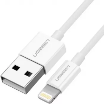 Ugreen kaapeli USB 2.0 A Lightning 2 m, 5 V / 2,4 A iPhone 7 / 7 plus / 6S / 6 / 6 Plus, iPhone 5s/5c/5, iPad Mini/Mini 2, iPad 1 m valkoinen