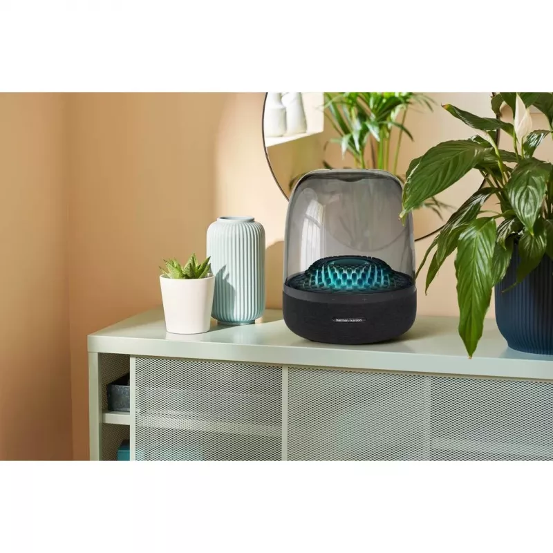 Kannettava langaton kaiutin Harman/Kardon Aura Studio 4 — 100 W, 3 elementtiä, 45–20000 Hz, musta/läpinäkyvä