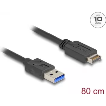 DeLOCK USB-kaapeli 10 Gbit/s Type-E Key A 20 pin pistoke - Type-A pistoke 80 cm