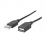 MANHATTAN Hi-Speed USB 2.0 -jatkokaapeli Type-A-uros – Type-A-naaras, musta, 1,8 m (338653)