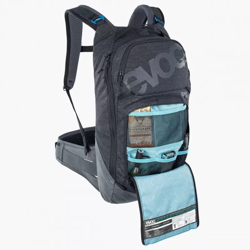 Pyöräreppu EVOC Trail Pro 10L Carbon harmaa urheilu