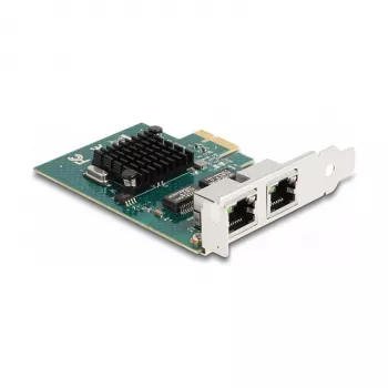 DeLOCK PCI Express x1 -kortti 2 x RJ45 Gigabit LAN BCM harmaa