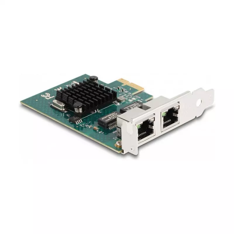 DeLOCK PCI Express x1 -kortti 2 x RJ45 Gigabit LAN BCM harmaa