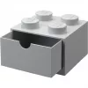 LEGO työpöytälaatikko 4, säilytyslaatikko harmaa, nupit