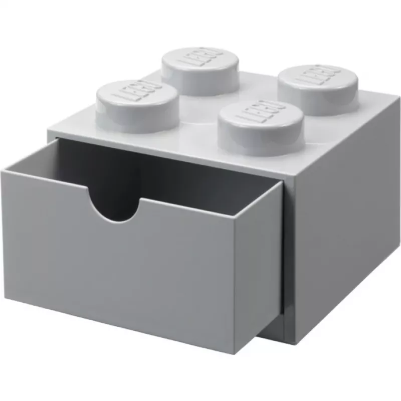 LEGO työpöytälaatikko 4, säilytyslaatikko harmaa, nupit