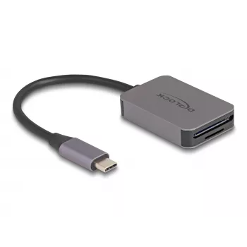 DeLOCK USB Type-C -kortinlukija alumiini SD Micro SD 5000 Mbit/s