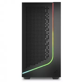 PC-kotelo Sharkoon J1000 ARGB mATX — Mid-Tower Micro-ATX-kotelo ARGB-valaistuksella