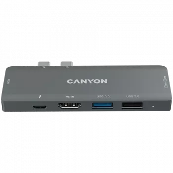 Canyon DS-5 USB 2.0 Type-C harmaa SD-kortinlukija 60 Hz