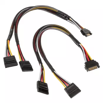 Akasa SATA-virtakaapeli Y-kaapeli - 30cm 2 kpl:n pakkaus - kaapeli - digitaali/data