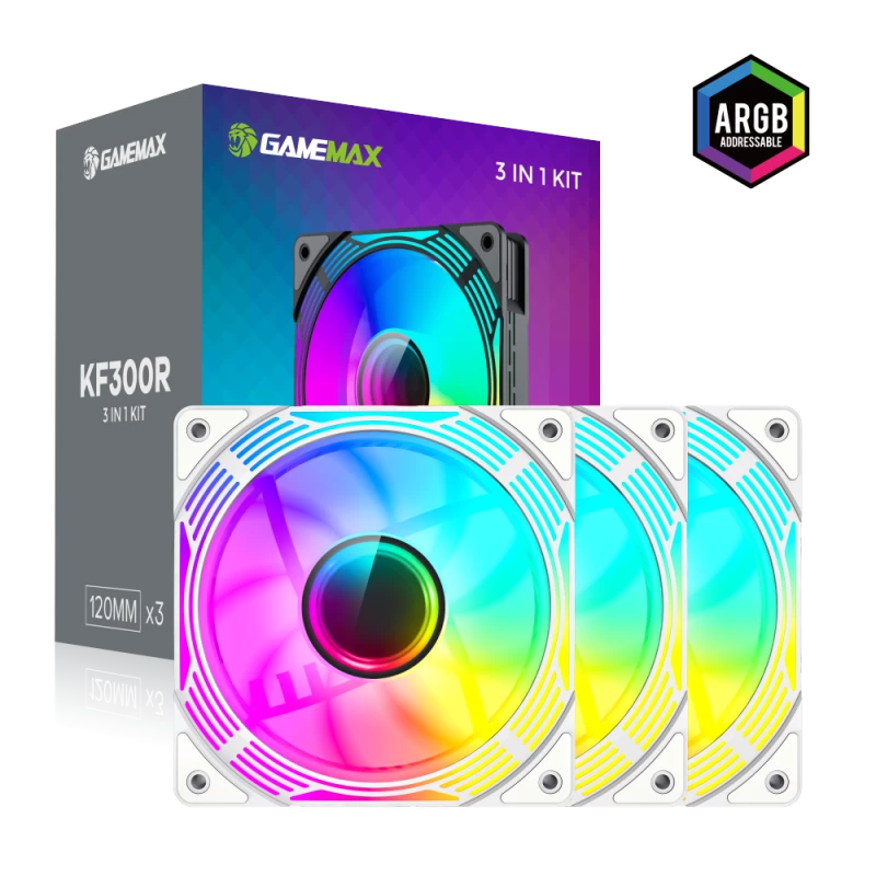 Gamemax | kotelotuuletin | KF300R BK | valkoinen