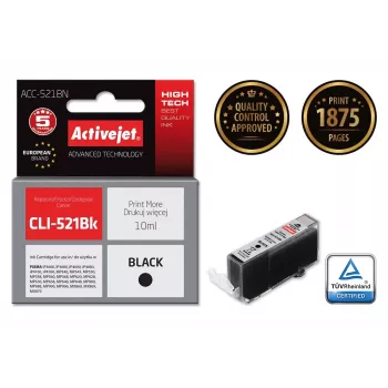 Activejet ACC-521BN mustepatruuna (korvaa Canon CLI-521Bk; Supreme; 10 ml; musta)