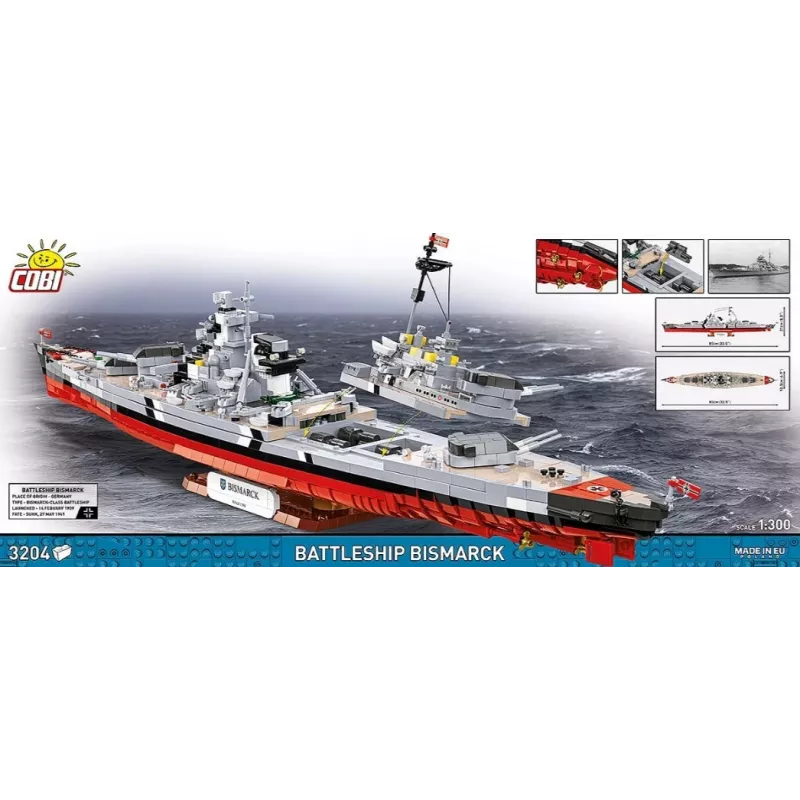 Rakennussarja Cobi taistelulaiva Bismarck -malli 3204 osalla - Cobi CO BI-4860