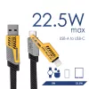 Akyga AK-USB-57 punottu 4-in-1-kaapeli USB-A/USB-C - USB-C/Lightning, USB 2.0, 65 W, 1 m, harmaa